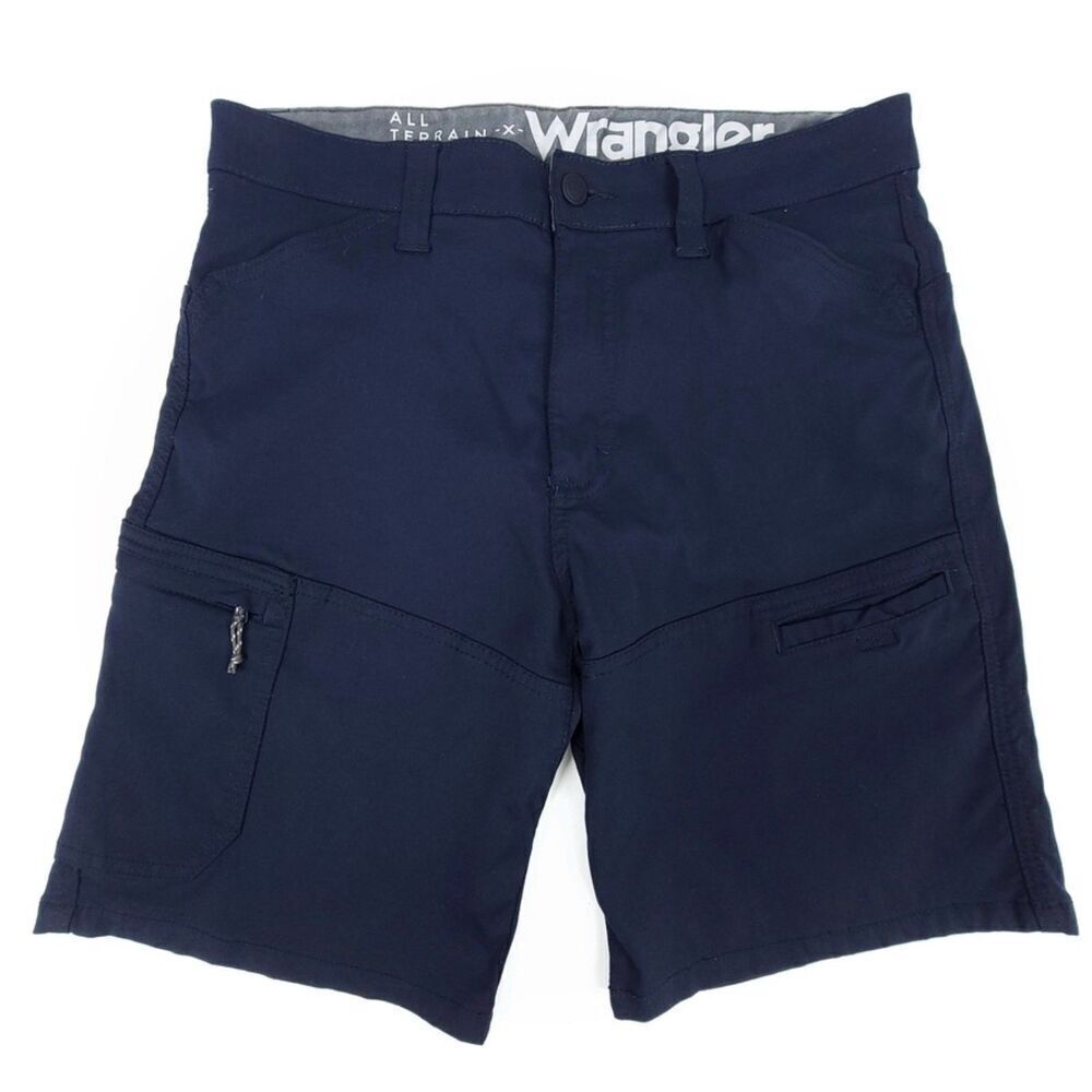 WRANGLER Atg Performance Utility Shorts UV Nylon Cargo Pocket Mens 40 Navy Blue
